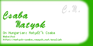 csaba matyok business card